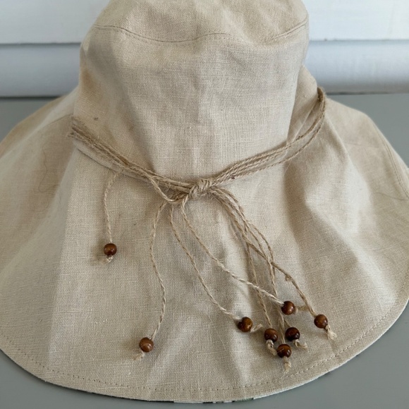 Sur La Tete Womens Linen Summer Hat Sz L - Picture 2 of 6